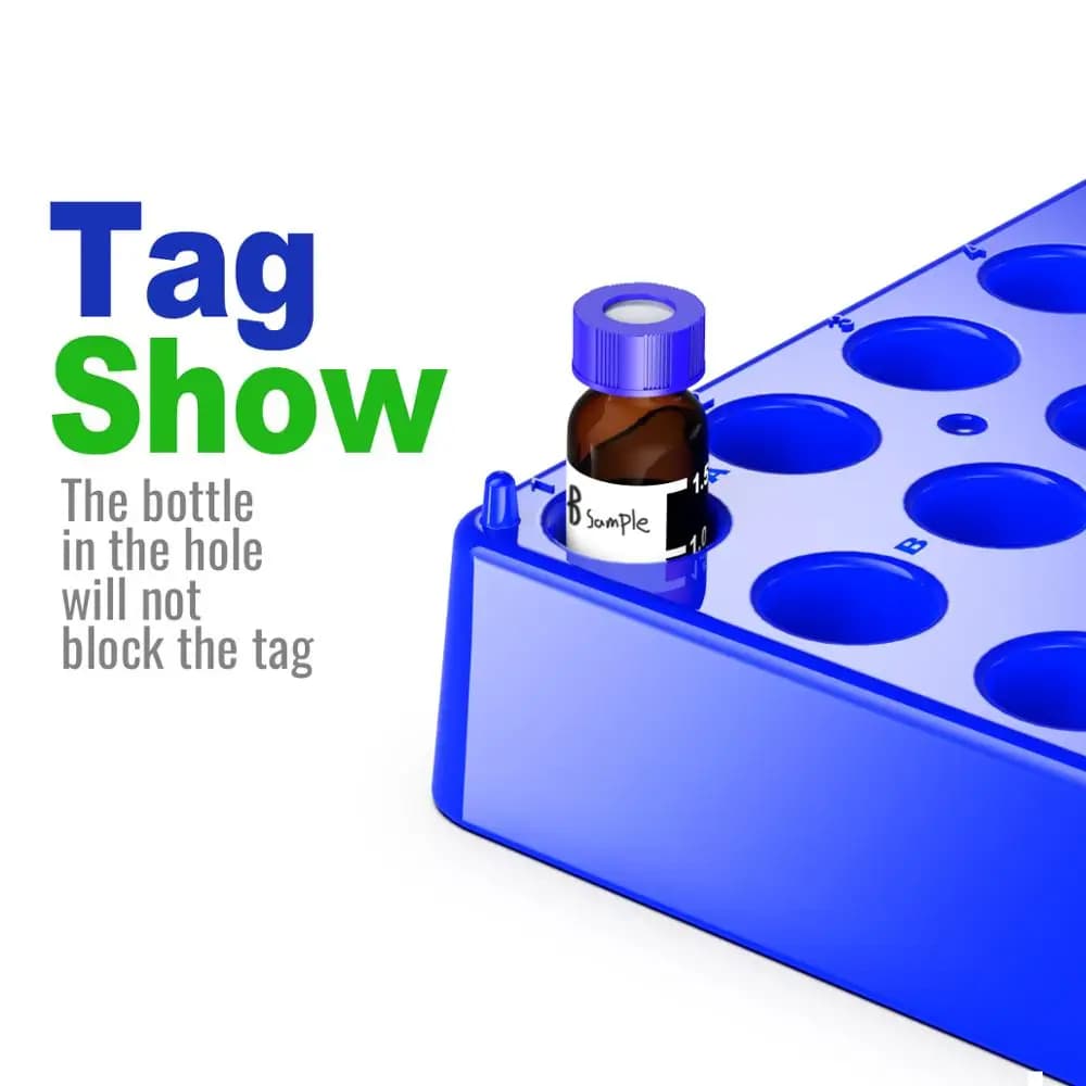 2 Pack Plastc Vial Rack 50 Holds Diameter 12mm 1.5/2ml Vials Centrifuge Tube Racks Stackable Lab Supplies by Ks-Tek - image 4