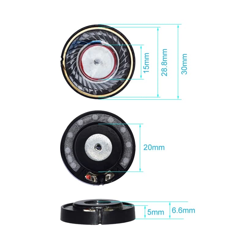 2PCS 30mm Headphone Speaker Headset Horn 50mW 32 Ohm HIFI DIY Head Phones Accessories Upgrade Earhpone Replacement Speaker Unit - image 4