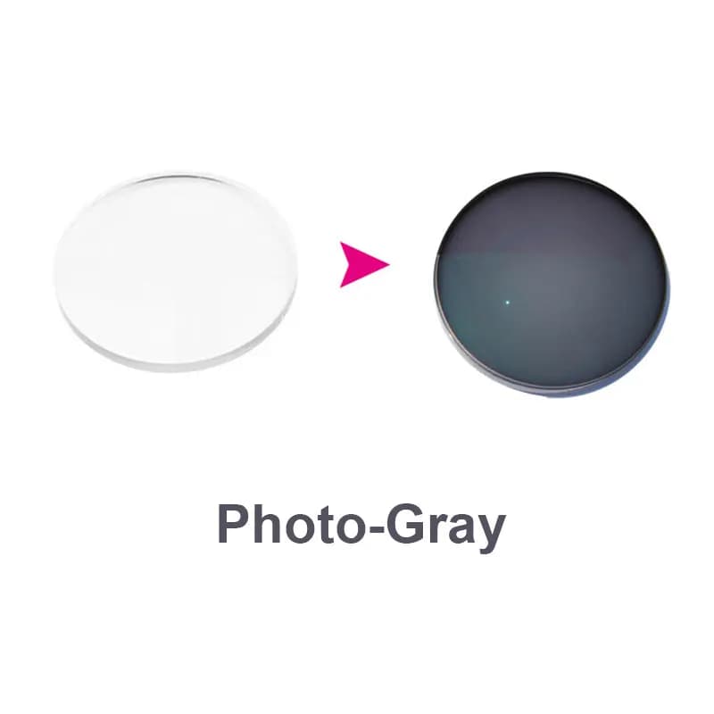 1.56 1.61 1.67 Photochromic-Gray Lenses with Anti-blue Ray Protection Optical Prescription Glasses Myopia Hyperopia Lenses - image 4