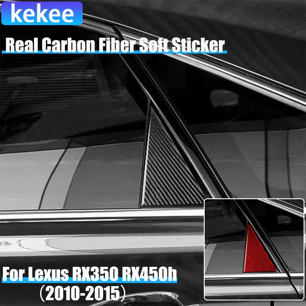 Real Carbon Fiber Car Accessories C-pillar Panel Cover Soft Sticker For Lexus RX350 RX450h 2010 2011 2012 2013 2014 2015