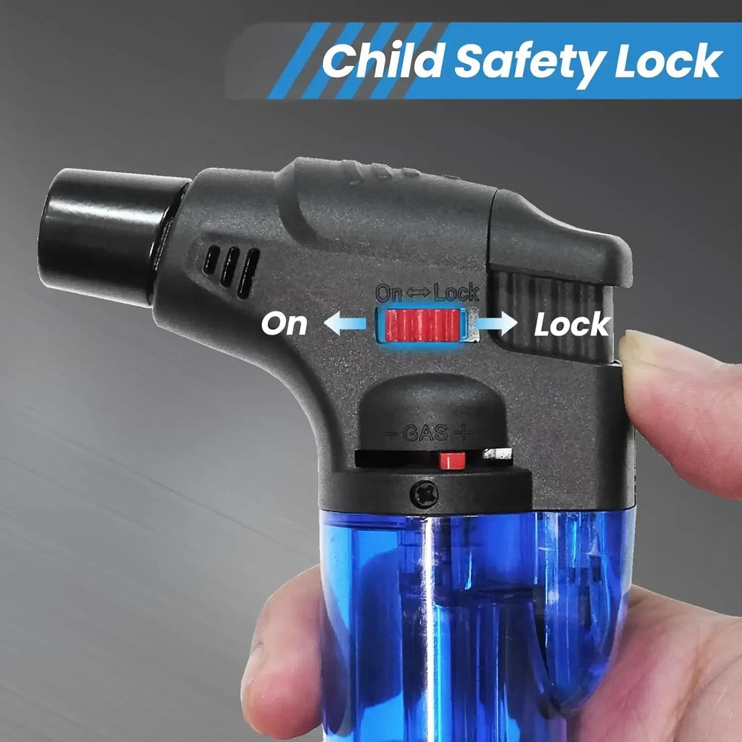 Windproof Large Capacity Inflatable Lighter with Jet Flame Butane Torch Suitable for Candle Camping BBQ Kitchen Outdoor Lighter - image 4