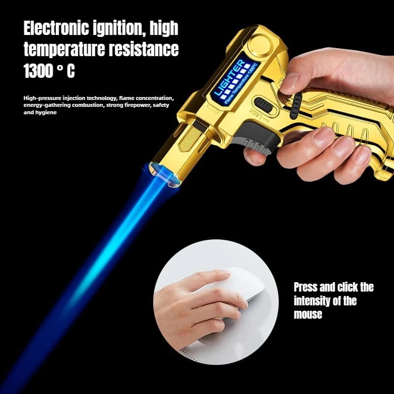 New High-power Spray Gun Gas Lighter Windproof and Refillable Suitable for BBQ Cigar Kitchen Baking and Ignition Tools - image 6