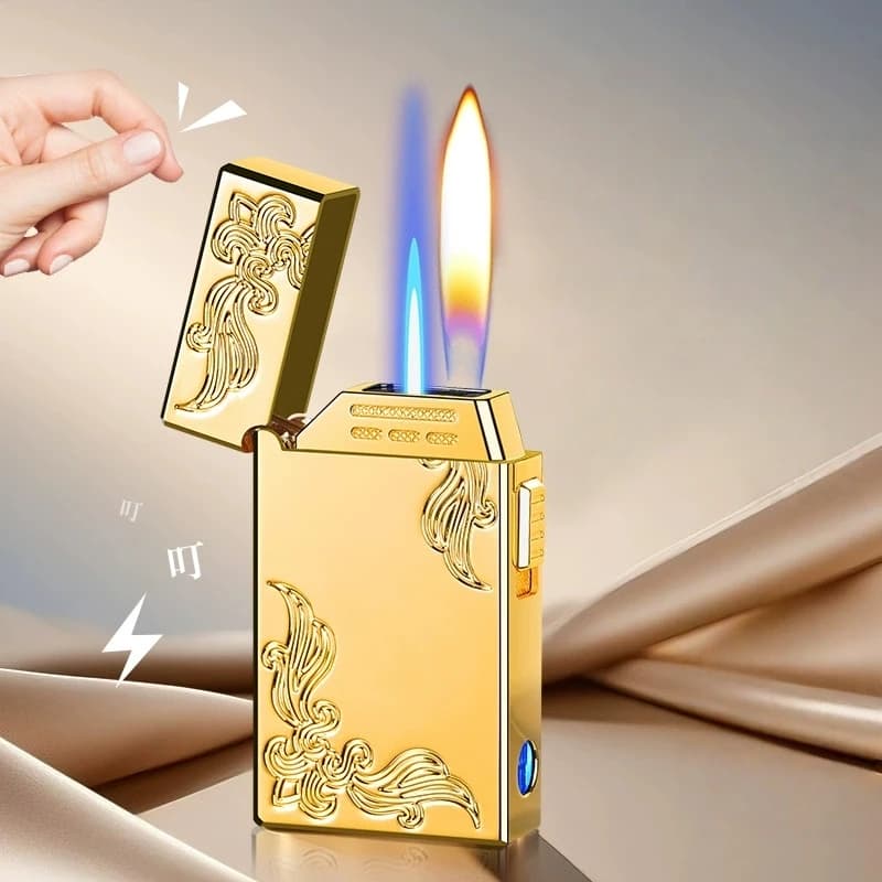 Intelligent Induction Steel Sound Dual Fire Conversion Lighter Windproof Direct Spray Inflatable Lighter High-end Men's Gift - image 5