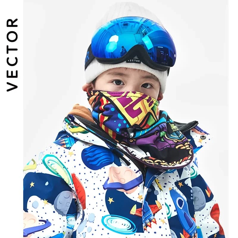 VECTOR Kids Winter Ski Cycling Mask Unisex Warm Full Face Snowboard Cartoon Triangular Scarf Windproof - image 5