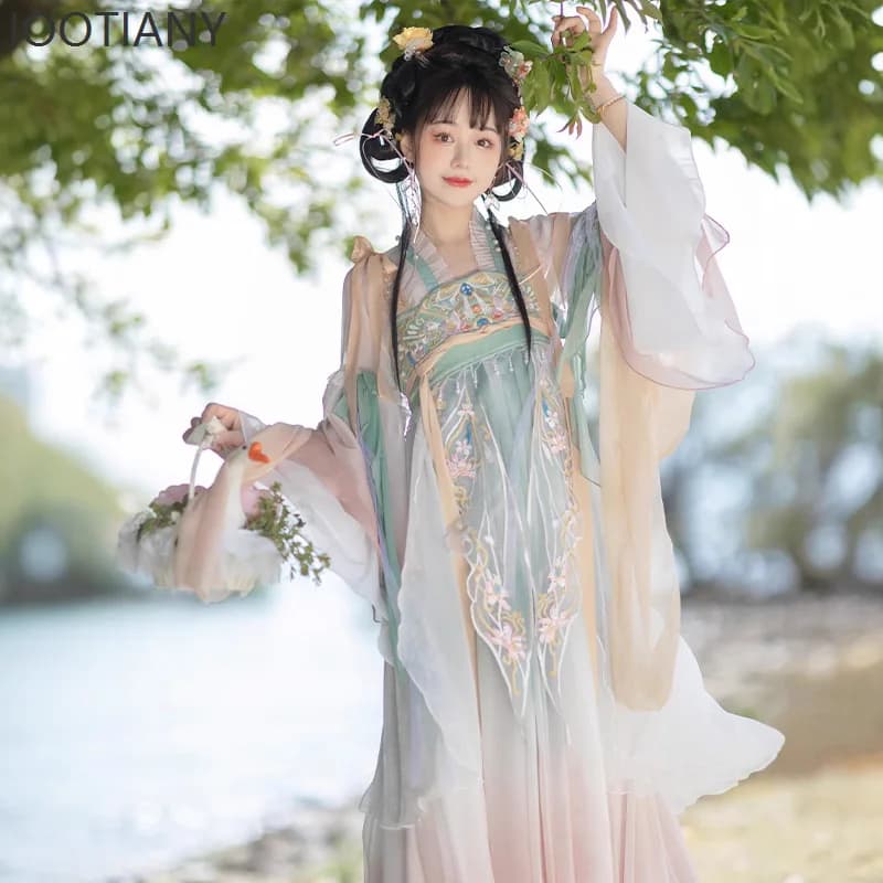 Embroidered Hanfu Dress Tang Dynasty Retro Hanfu Role Playing Costume Gradient Hanfu Carnival Party Stage Performance Dress 2025 - image 4