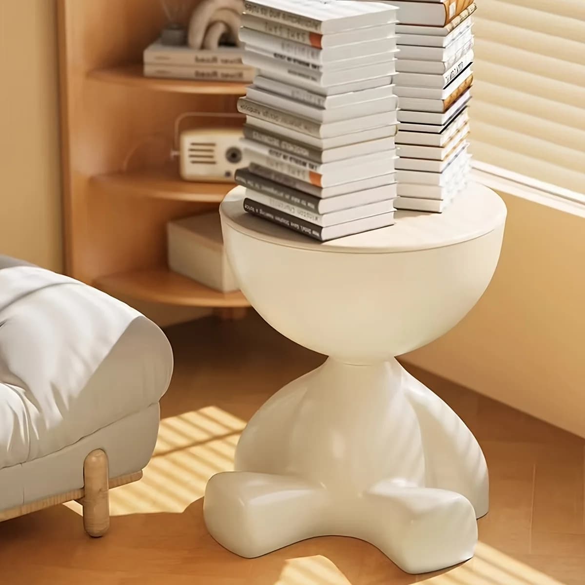 Modern Creative Bear-shaped Plastic Bedside Table Multifunctional Nightstand Suitable for Living Room Bedroom Storage - image 4