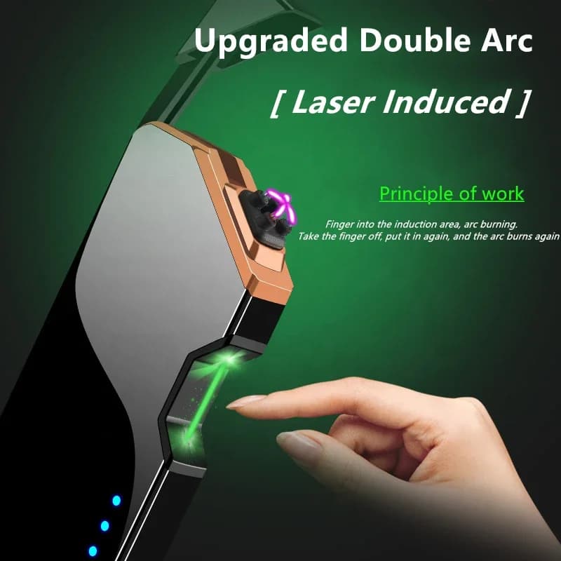 New Laser Electric Lighter Rechargeable Pocket Plasma Lighter Windproof Type-C Portable Electronic  Smoke Accesoires