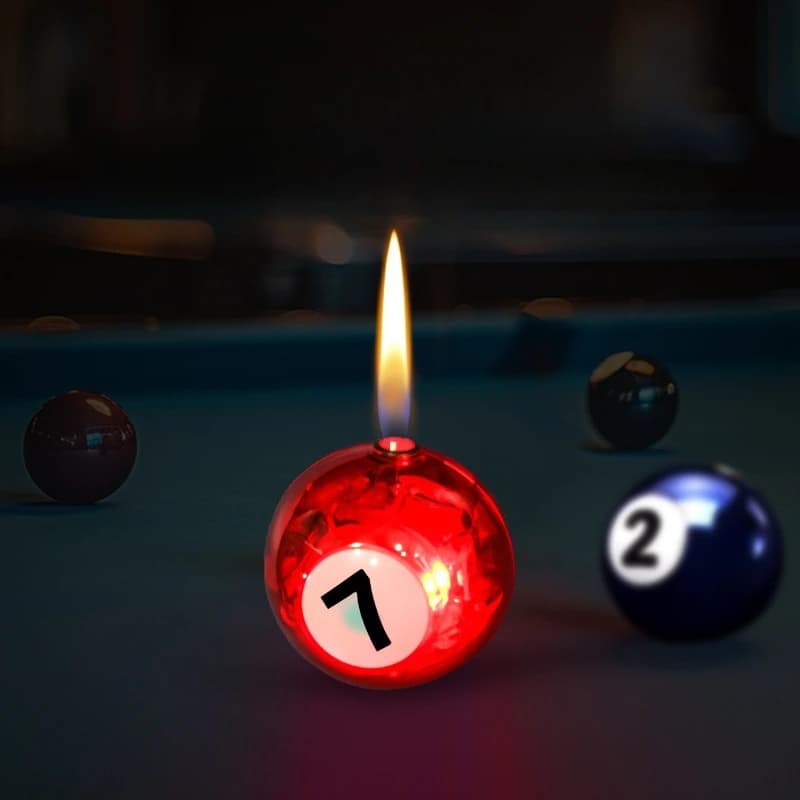 New Billiards Shaped Luminous Rotating Inflatable Lighter Keychain Personalized Men's Smoking Cool Gift Cigarette Accessories - image 4