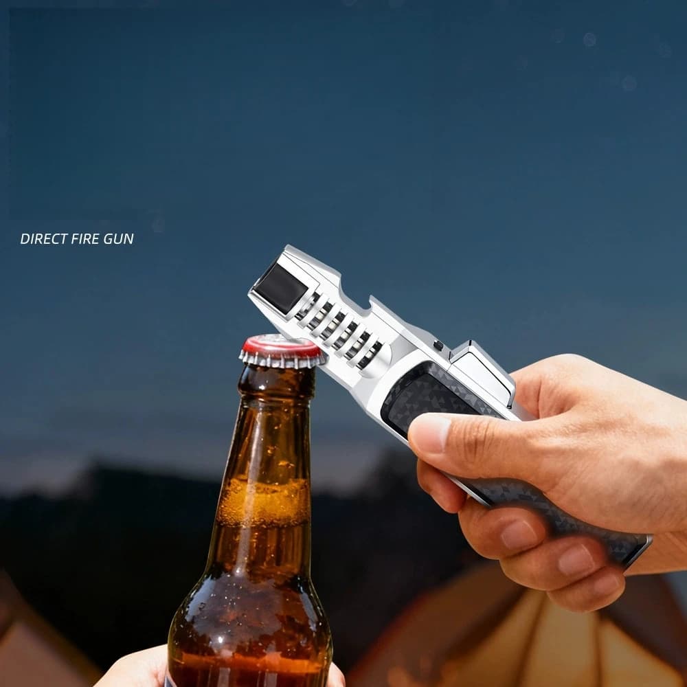 JOBON 1300 ° Large Flame Spray Gun Lighter Windproof Direct Spray Flame Outdoor Kitchen Cigar with Bottle Opener Lighter - image 5