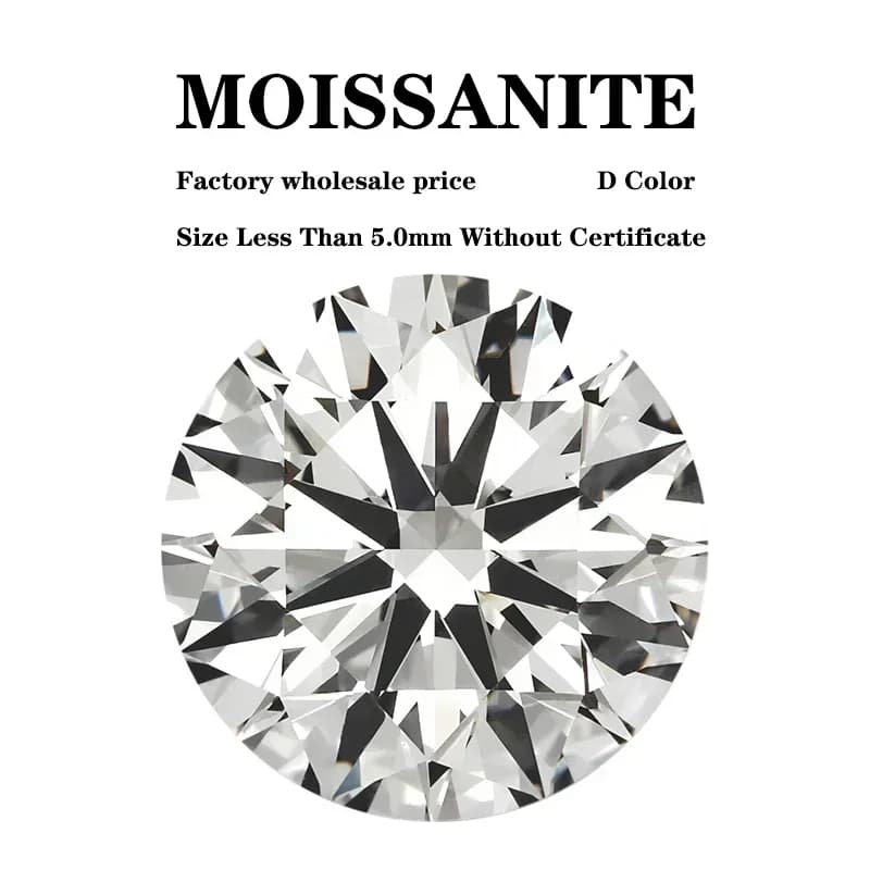 Factory Wholesale Price Moissanite Stone D Color Vvs1 Round Cut Advanced DIY Charms Jewelry Making Materials with Certificate
