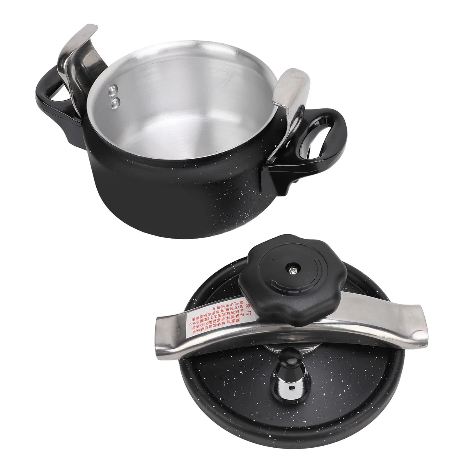 1.5/2/3L Black Pressure Canner, Aluminum Alloy Pressure Cooker, Explosion Proof, Compound Bottom, Multi-Stove Compatible - image 3
