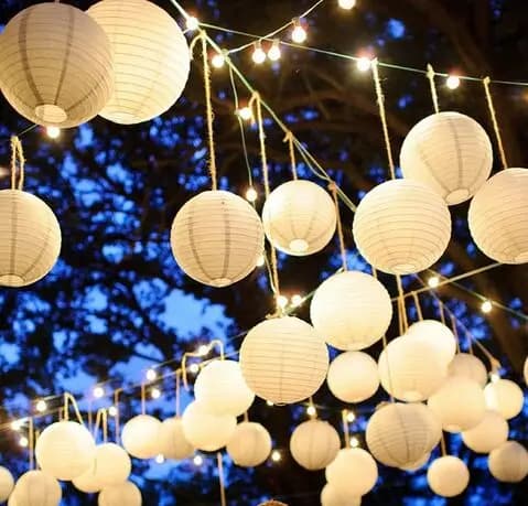 10 pcs Chinese Round Paper Lanterns for Wedding Party, Home Hanging Decoration, Lamps, Paper Balls