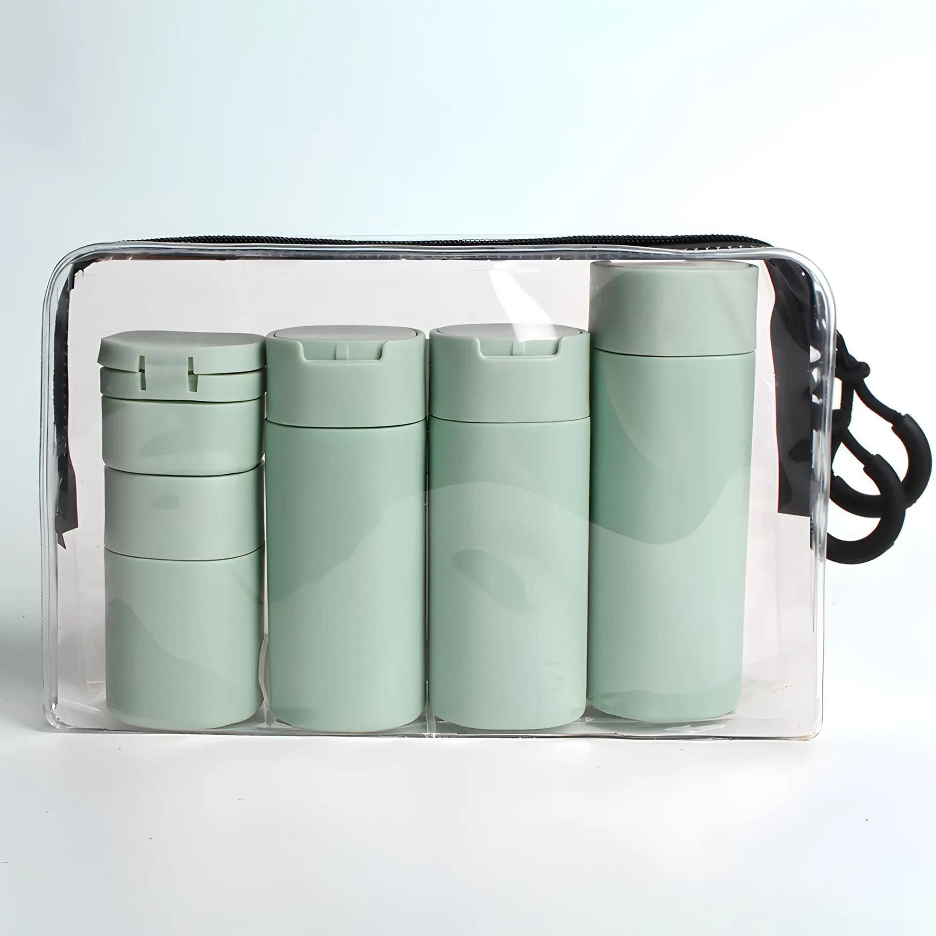 TPU PE Empty Travel Bottles Set, Refillable Cosmetic Containers for Shampoo Shower Gel Lotion Cream, Portable Skincare Kit - image 3