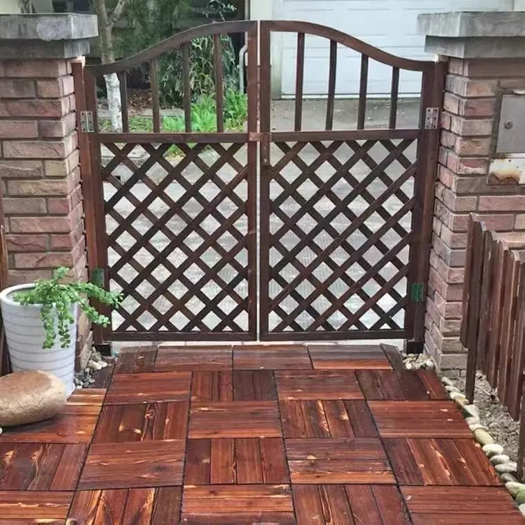Carbonized retro preservative wooden door wooden fence gardening fence fence garden yard wooden door - image 4