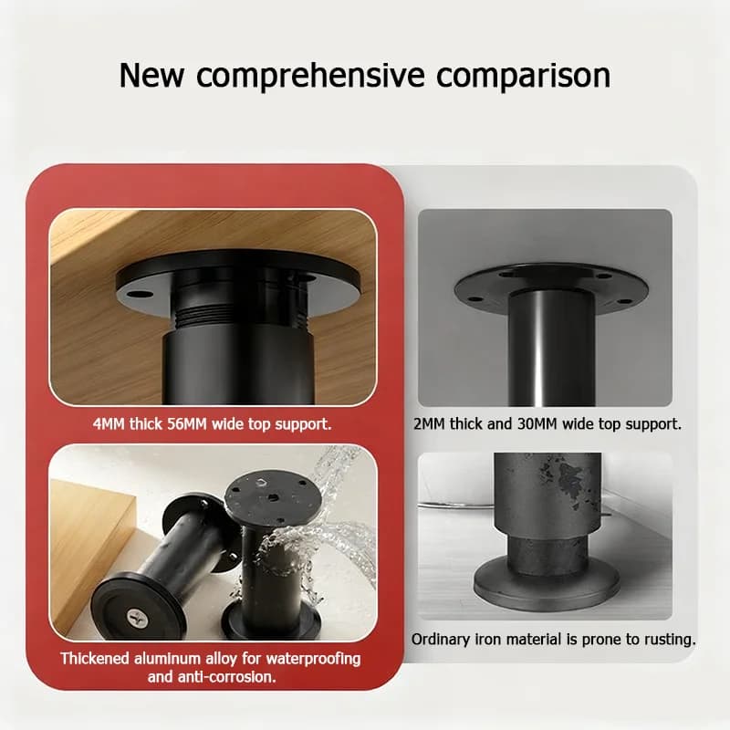 2PCS Thickened aluminum alloy table legs Scalable replacement support Furniture leg hardware accessories for wardrobes cabinets - image 6
