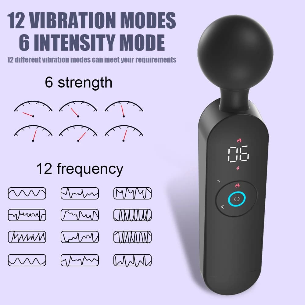 AV Magic Wand Digital Display Heated Powerful Vibrator Women's Nipple Clitoral Stimulator Massager Female Masturbation Sex Toy - image 3