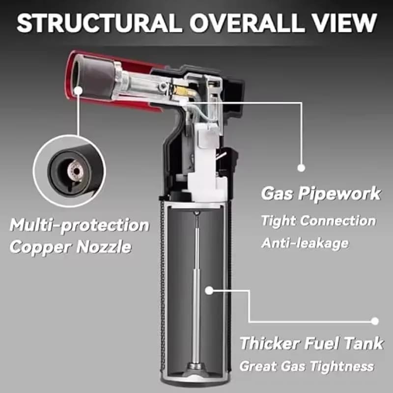HONEST Metal High Temperature Flame Inflatable Lighter Windproof Jet Flame Cigar Barbecue Jewelry Welding Outdoor Lighter - image 4