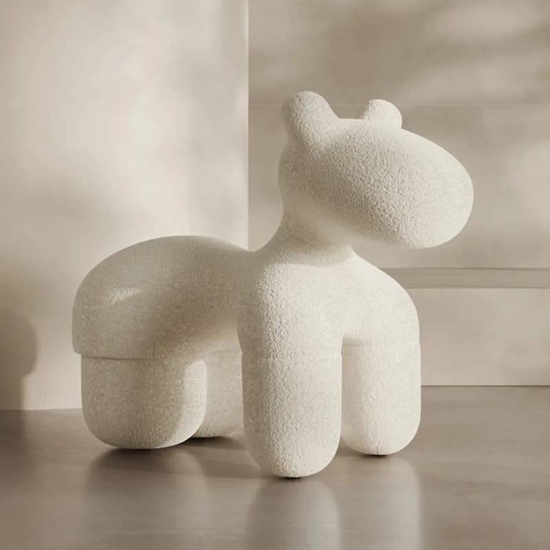 Modern simple Internet celebrity leisure chair flannel styling cotton pony chair - image 5