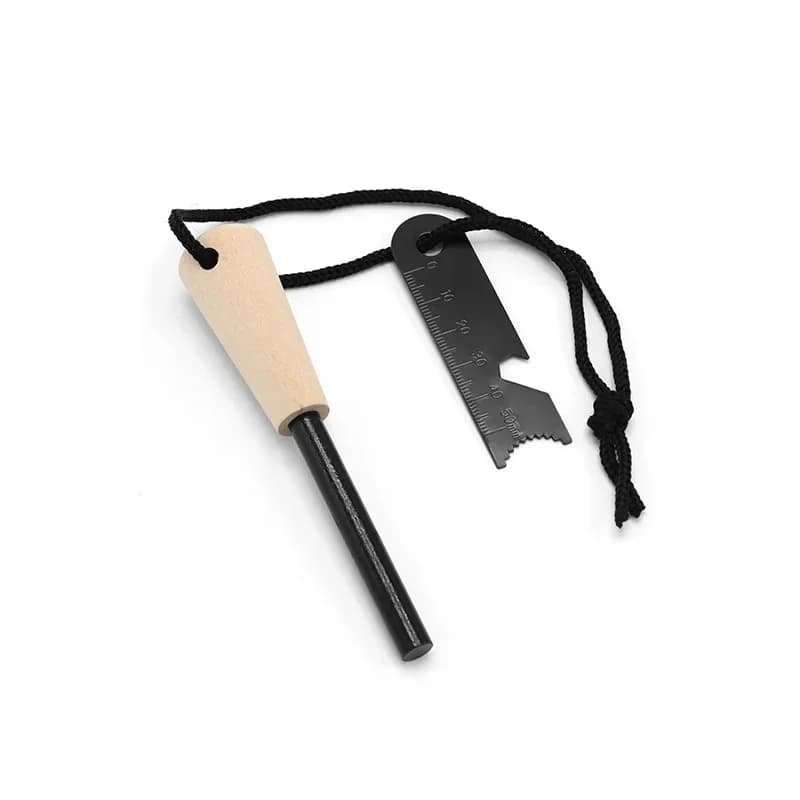 Portable outdoor flint, equipped with outdoor survival tools such as magnesium sticks, firearms, wooden handles, and flint stick