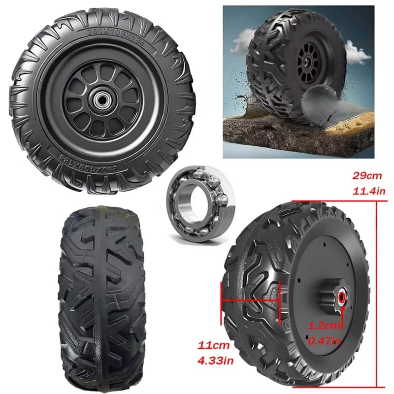 29CM/11.4'' EVA Solid Rubber Tire for Kids Electric Car,1.2cm/0.47in Ride on Car ﻿Alligator Tires Upgrade Parts Accessories