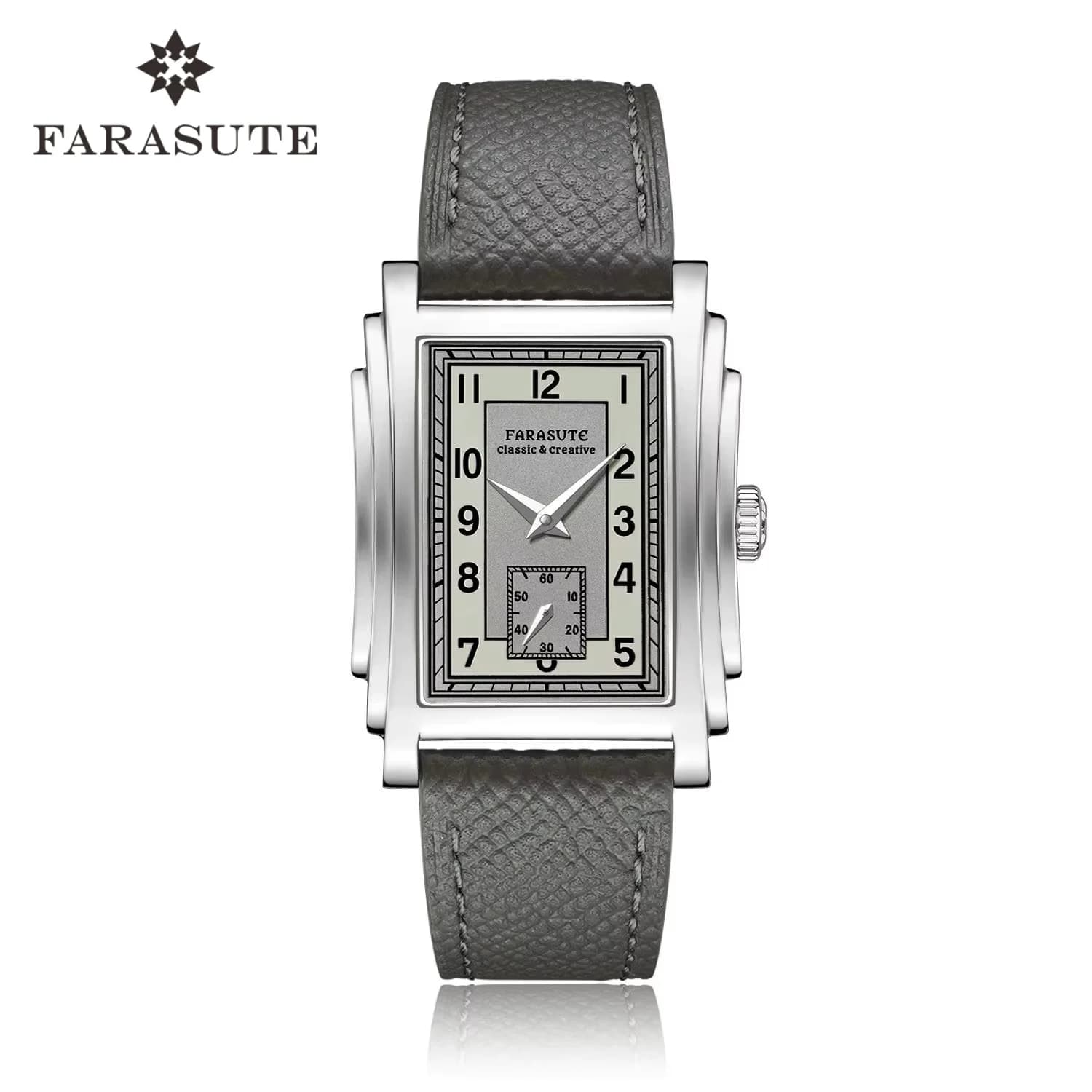 FARASUTE Original Design Square Manual Mechanical Men's Watch Seagull Movement Luxury Retro Sapphire Mirror Waterproof Men Watch