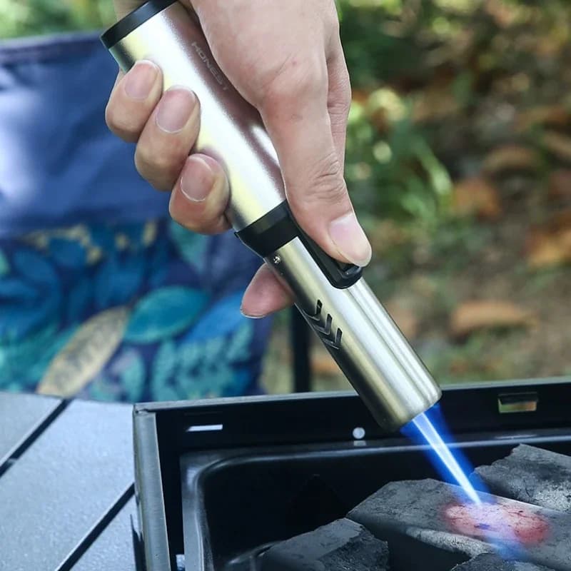 HONEST New Metal Windproof Direct Flame Gas Lighter Portable Turbo Torch Igniter Kitchen Outdoor Camping BBQ Lighter - image 3