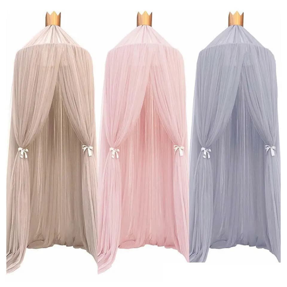Baby Canopy Mosquito Net Bed Canopy Curtain Bedding Crib Netting Pink Girls Princess Play Tent for Kids Children Room Decoration