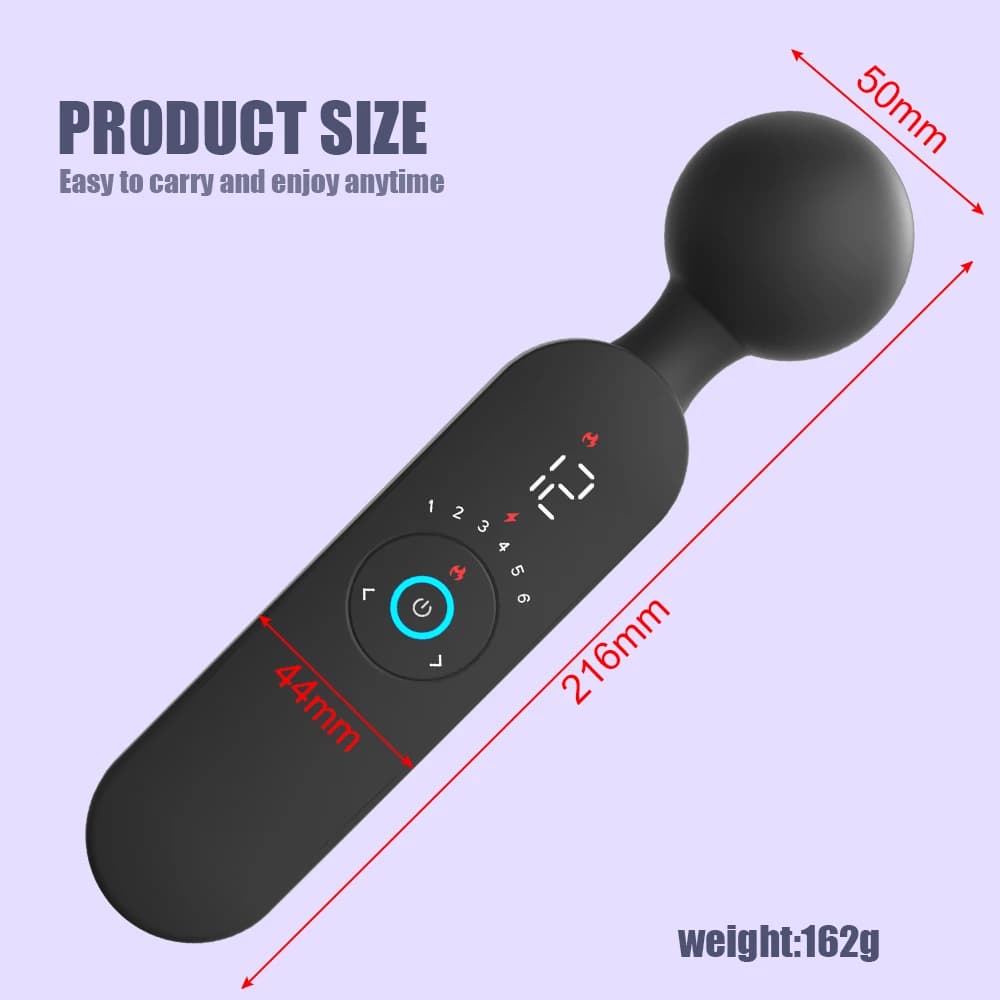 AV Magic Wand Digital Display Heated Powerful Vibrator Women's Nipple Clitoral Stimulator Massager Female Masturbation Sex Toy - image 4