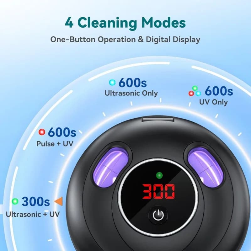 Dental Ultrasonic Retainer Cleaner Machine - 45kHz Dental Cleaning Pod Capacity for Denture,Mouth Guard,Night Guard,Braces - image 6