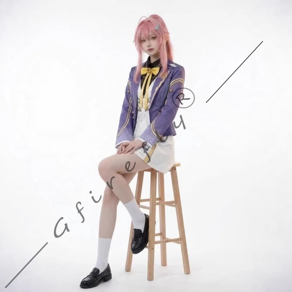 Wuthering Waves Aemeath Same Style School Uniform Cosplay Full Costume Adult Women Stage Show Halloween Carnival Party Outfit - image 5