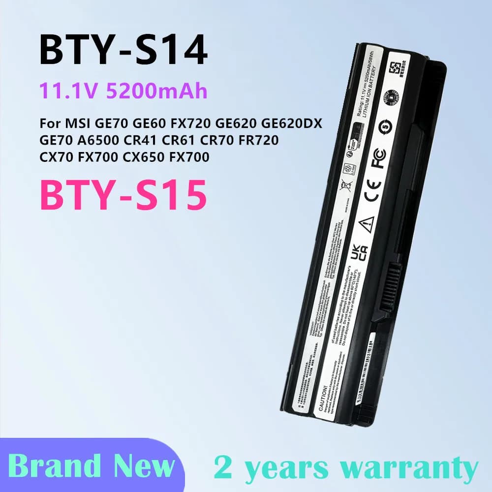 BTY-S14 BTY-S15 Laptop Battery For MSI CR650 FX420 CX650 FX620 GE70 FR400 FX600 FR600 FX603 FR610 FR620 CX70 FX610 FR700 FX400