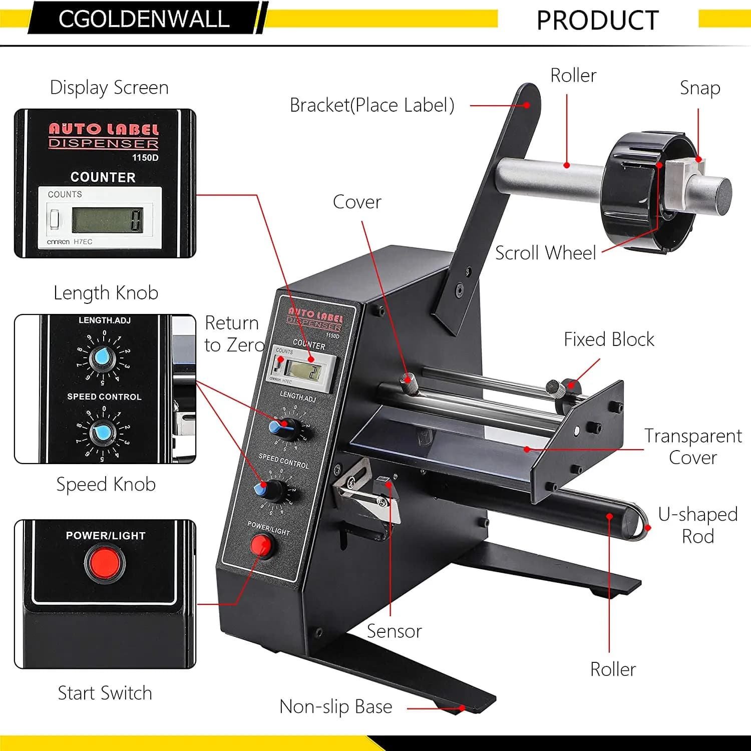 Automatic Label Dispenser Label Separator Automatic Counting Suitable for Label Length: 3-150mm Width: 4-140mm - image 3