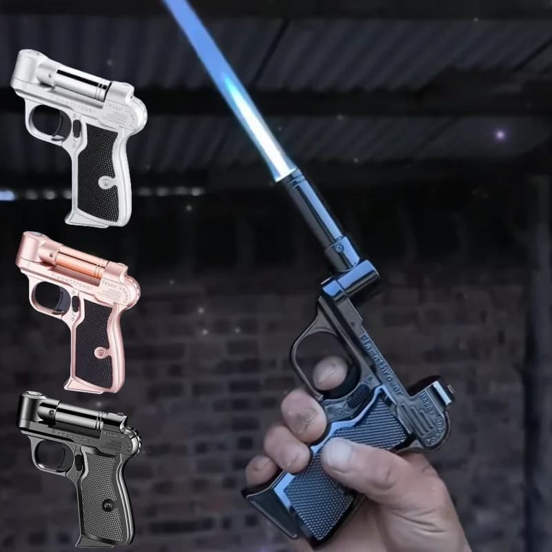 Windproof Foldable Rotary Lighter Outdoor Metal Jet High Power Blue Flame Butane Gas Kitchen Portable Lighter