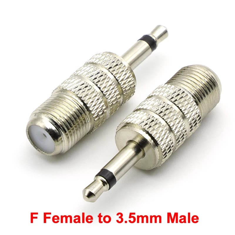 1/2PCS F Female Jack to 3.5mm Mono 1/8" Male Plug RF Coaxial Adapter RF Connectors FM Antenna Connector