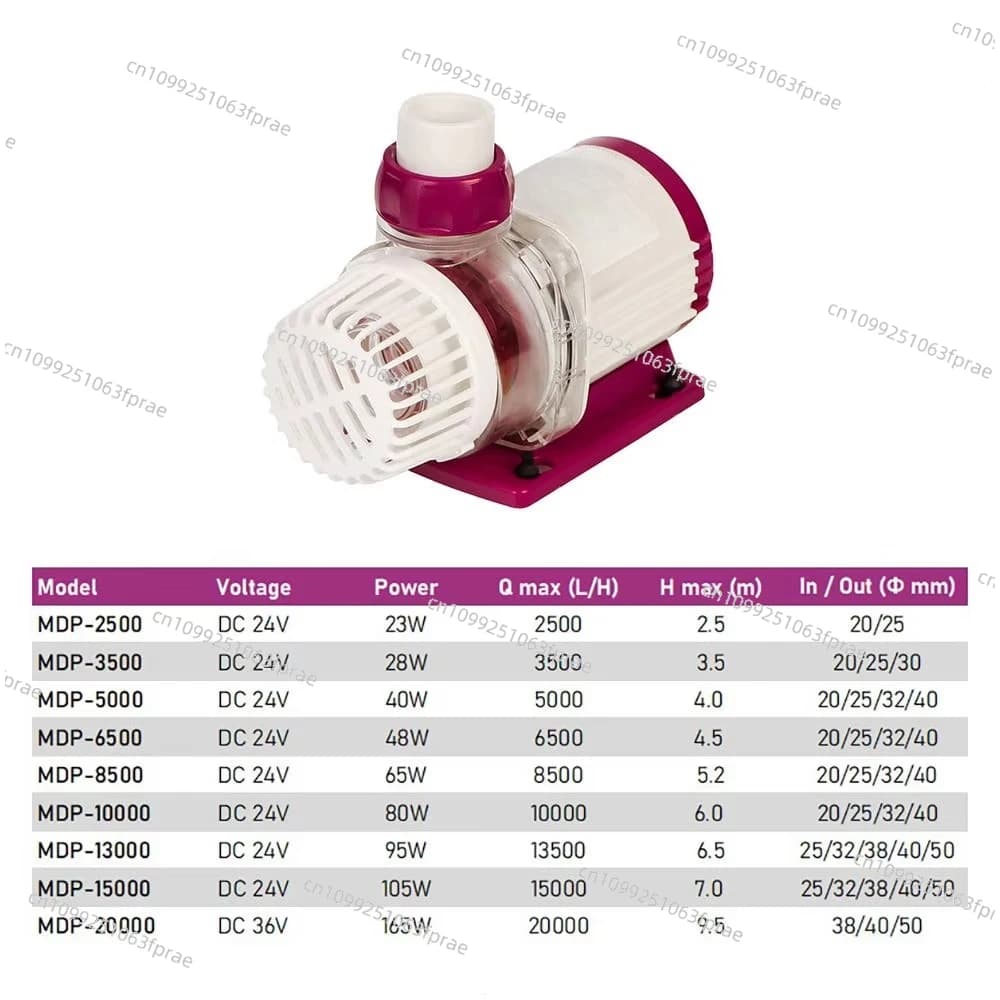 Aquarium intelligent water pump with LCD screen controller Ultra-quiet submersible water pump MDP2500/MDP3500 - image 6