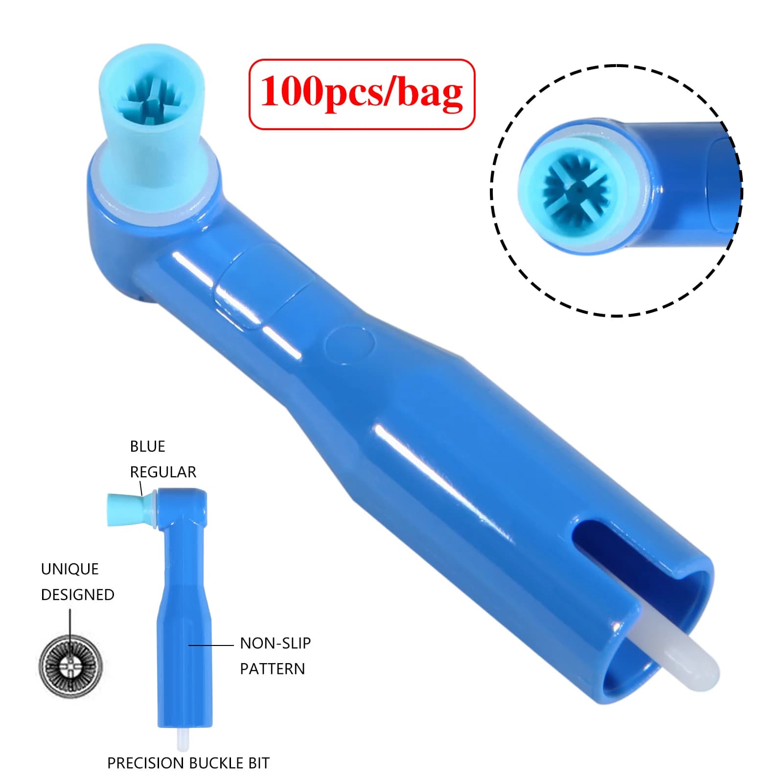100pcs/bag Dental Disposable Prophy Angles Soft Latex Free - image 4