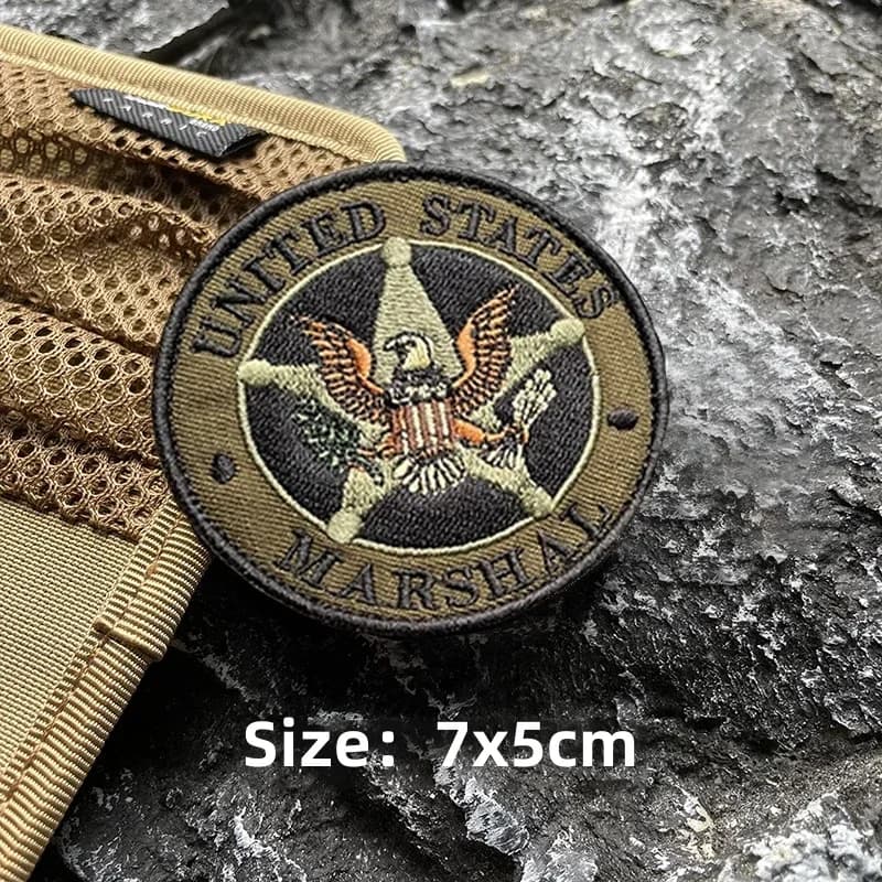 US Federal Marshal Vest Sticker Embroidered Hook&Loop Patch Tactical Accessories Morale Badge Military Patches Armband - image 3