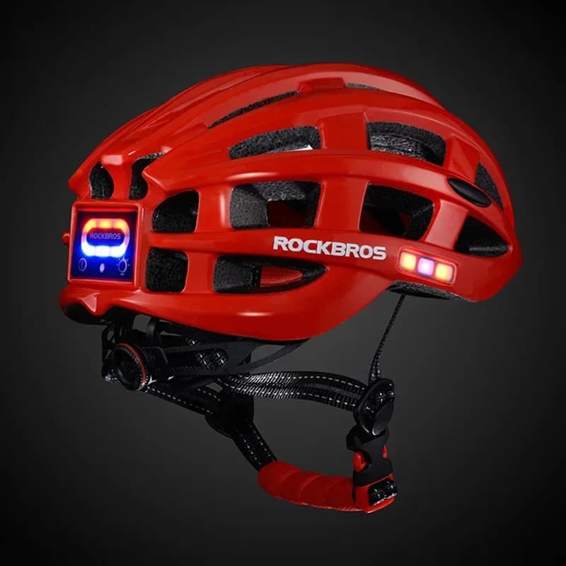 ROCKBROS Cycling Helmet with Warning Light Bicycle Helmet MTB Road Bike Night Safety Riding Hat Integrally-molded Helmet Light - image 3