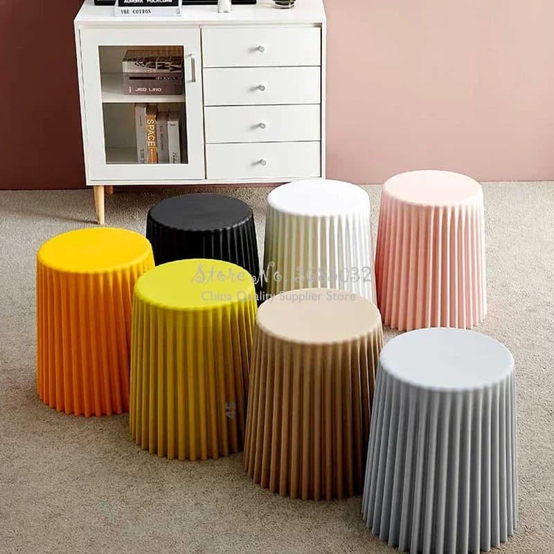 New Wrinkle Plastic Coffee Table,Macaroon Color,Living Room Side Table,Bedside Round Table,Creative Stool,Cake-shaped Home Decor - image 3