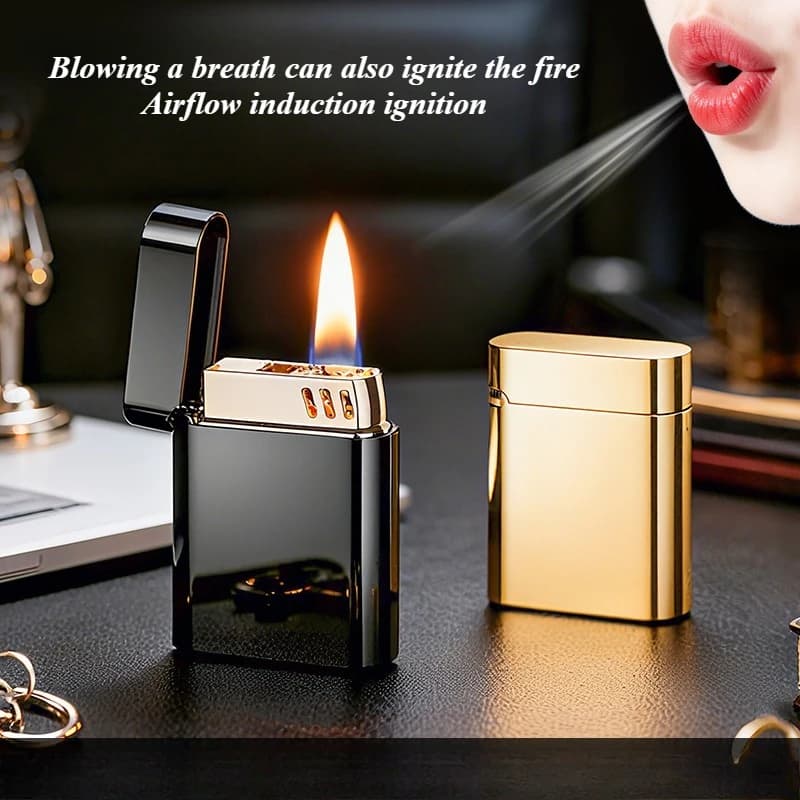 Creative Intelligent Voice Controlled Lighter Type-C Charging Elegant Open Flame Portable Metal Lighter Men's Business Gift