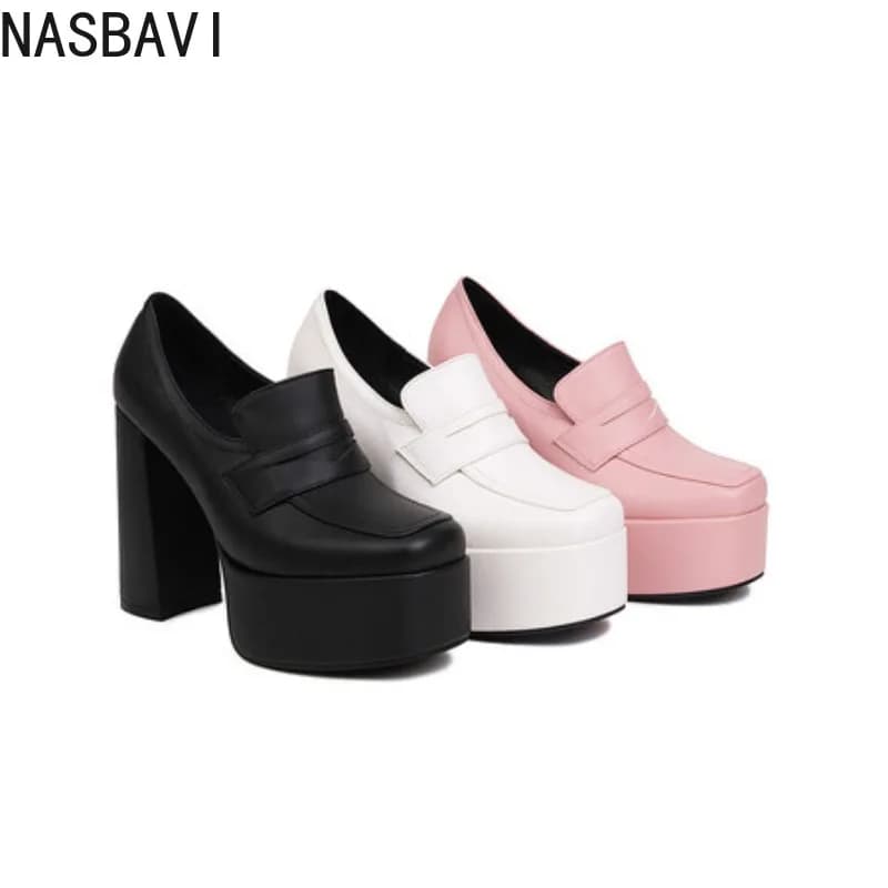 Big Size Shoes Woman Sandals Ladies Brief Pumps Square Heel Round Toe 2025 Basketball Platform Large African Sweet Straps Block - image 5