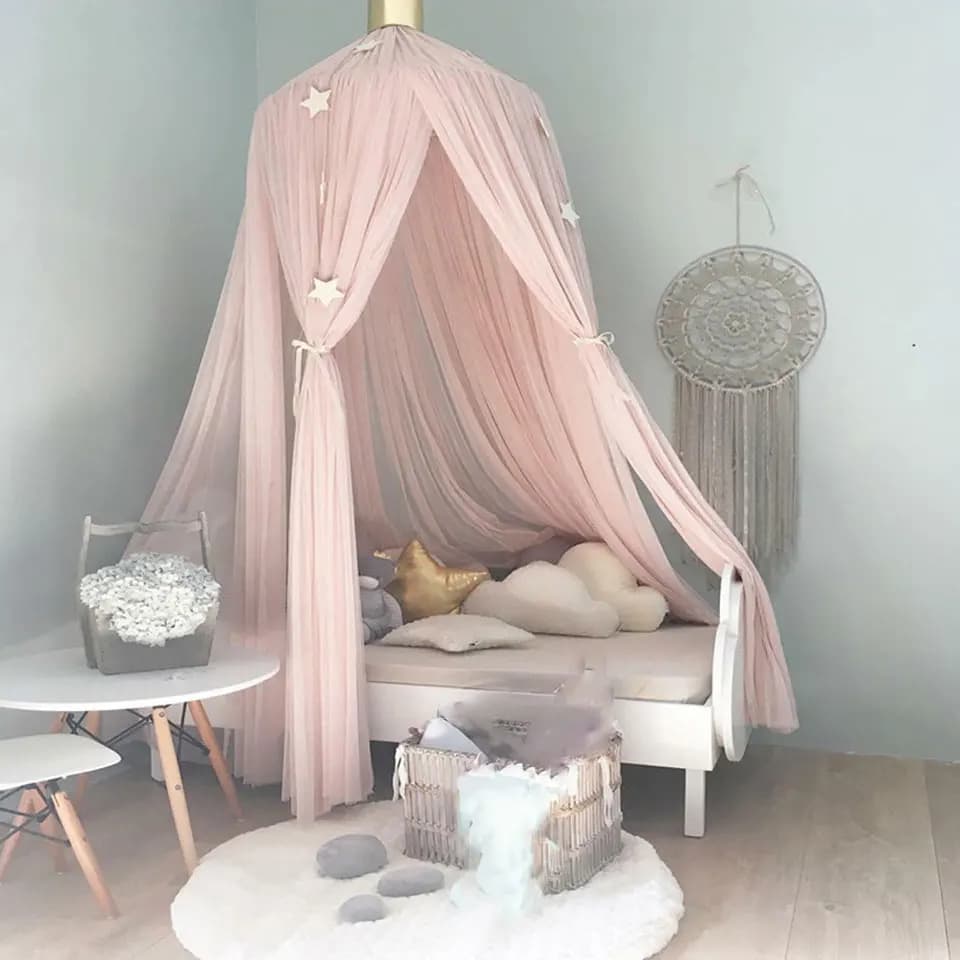 Baby Canopy Mosquito Net Bed Canopy Curtain Bedding Crib Netting Pink Girls Princess Play Tent for Kids Children Room Decoration - image 3