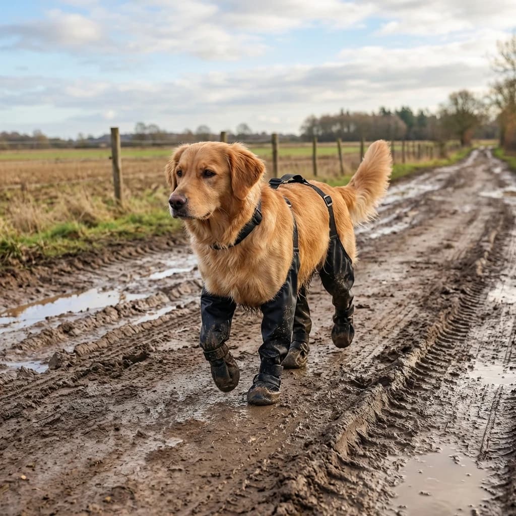 Dog Rain Boots with Anti-Slip Dog Shoes Waterproof Leg Protectors Easy to Clean & Wear-Resistant Ideal for Hunting & Hiking Dogs - image 4