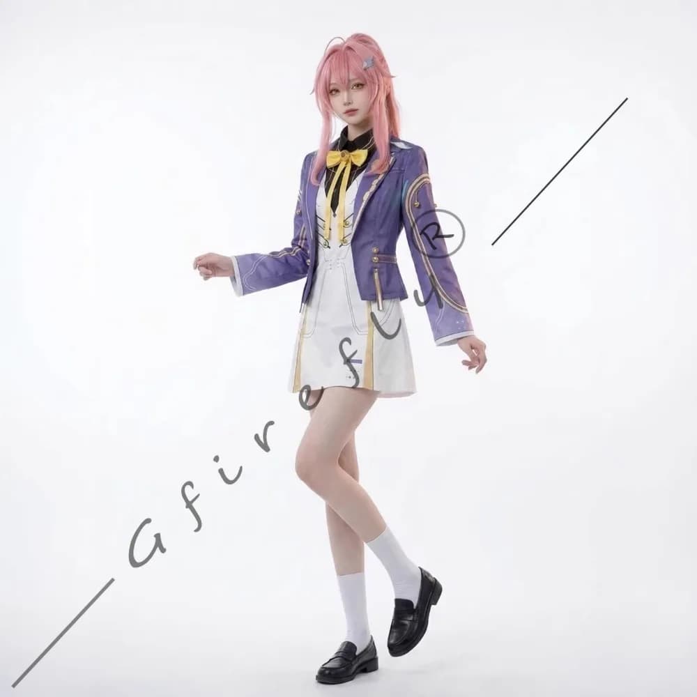 Wuthering Waves Aemeath Same Style School Uniform Cosplay Full Costume Adult Women Stage Show Halloween Carnival Party Outfit - image 4