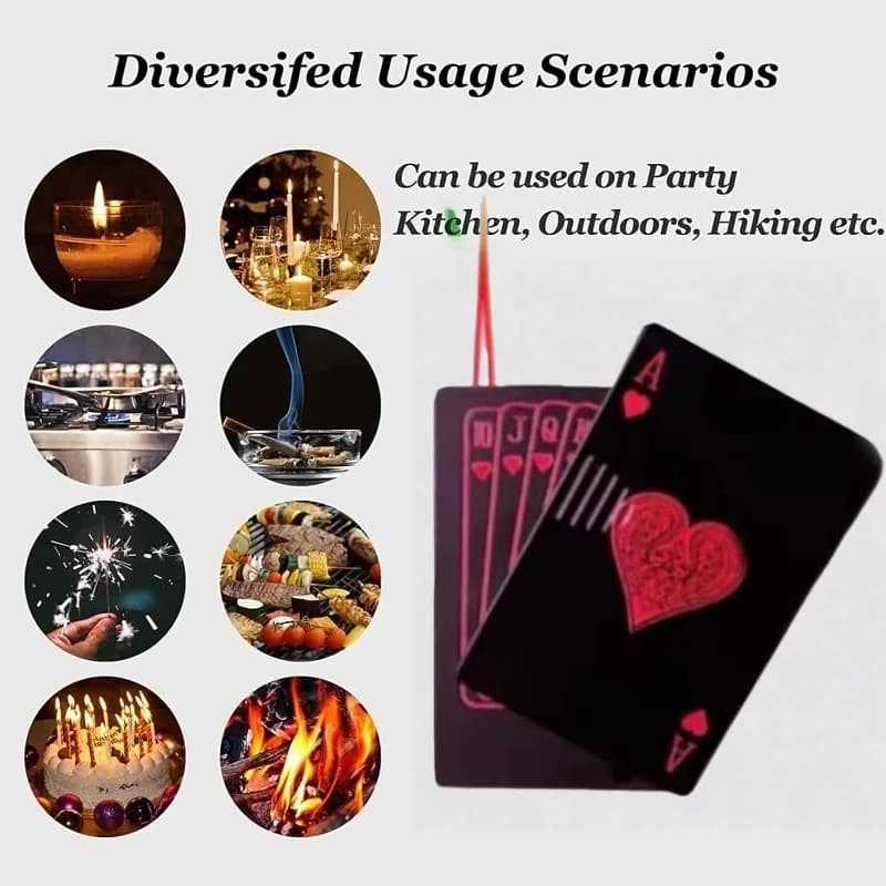 New metal green/red flame poker inflatable lighter, fashionable and cool windproof butane gas lighter, men's and women's gift