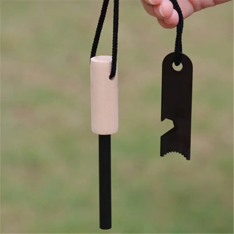 Portable outdoor flint, equipped with outdoor survival tools such as magnesium sticks, firearms, wooden handles, and flint stick - image 5