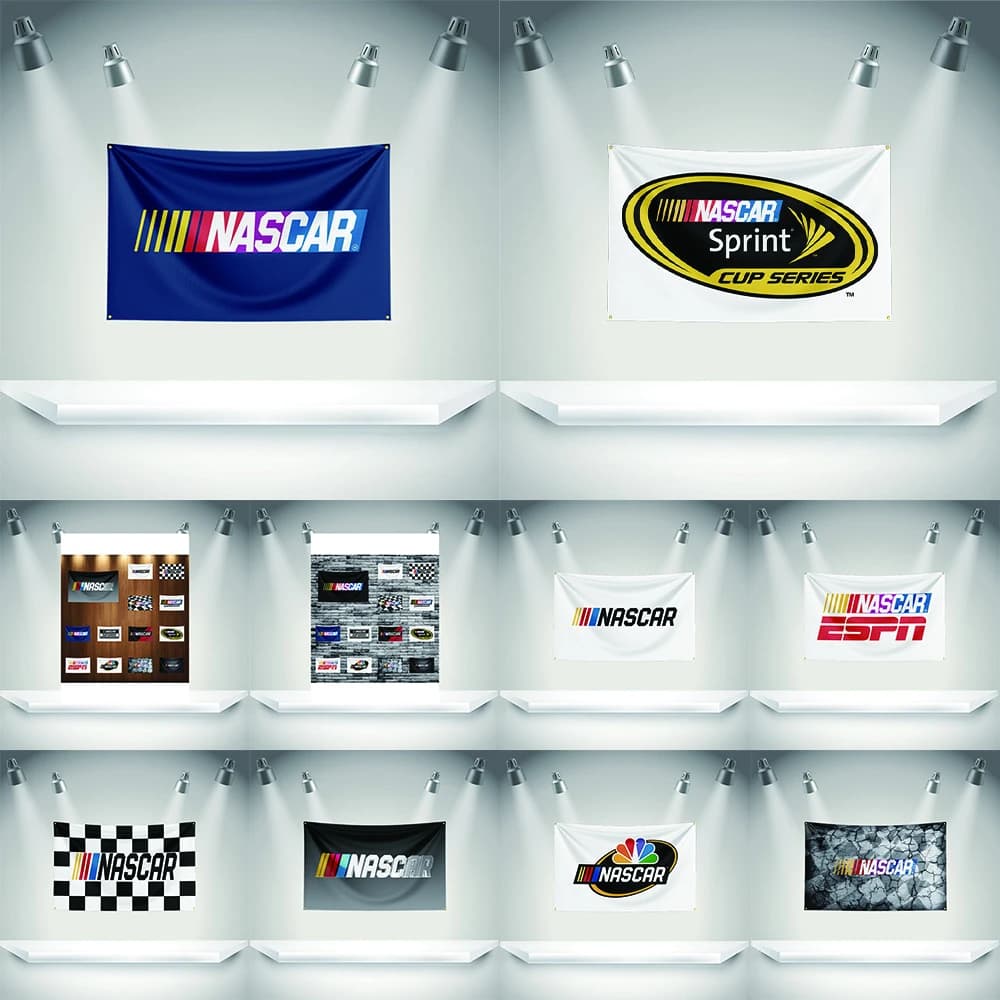 N-Nascar Flag Auto Parts Tools Banner 3x5ft with Brass Grommets HD Printing Tapestry Exhibition, Car Fans, Garage Decor