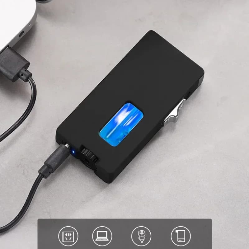 New Windproof Open Flame Gas Metal Lighter LED Visible Window Sensing Vibration Ignition Electric Lighter Smoking Men's Gift - image 6