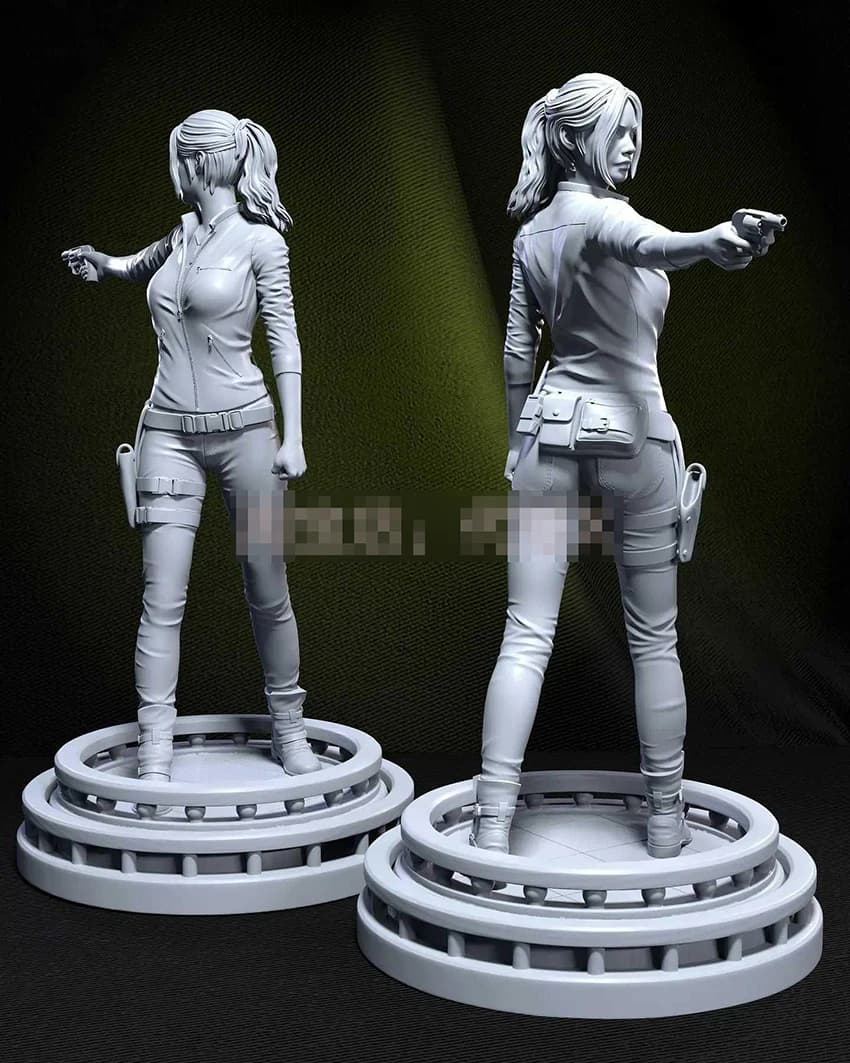1/24 75mm 1/18 100mm Resin Model female Girl soldier Figurine Unpainted No Color RW-323 - image 4