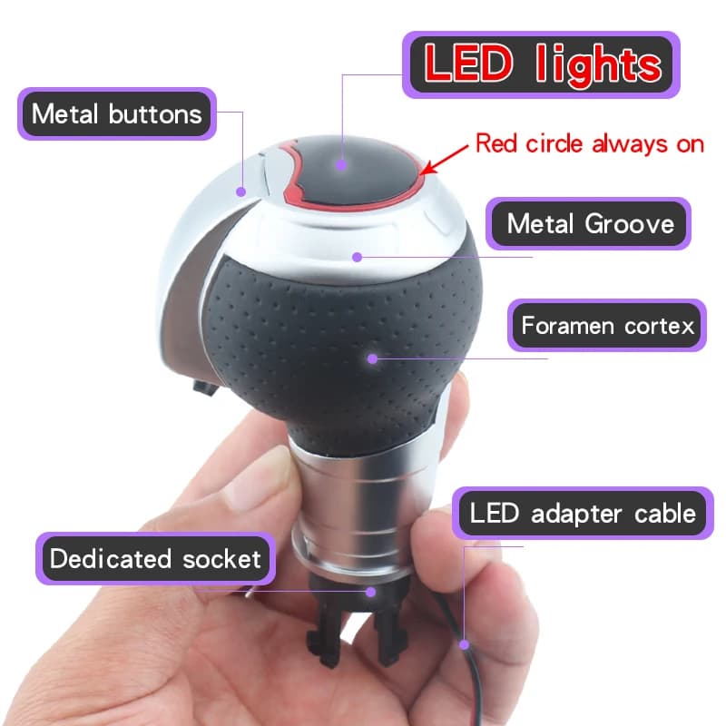 For Audi Rs a6 c7 q3 a3 8l Led Light Gear Shift Knob Car Accessories Shift Knob Gear Stick Automatic Gear Lever Gearbox Handle - image 5